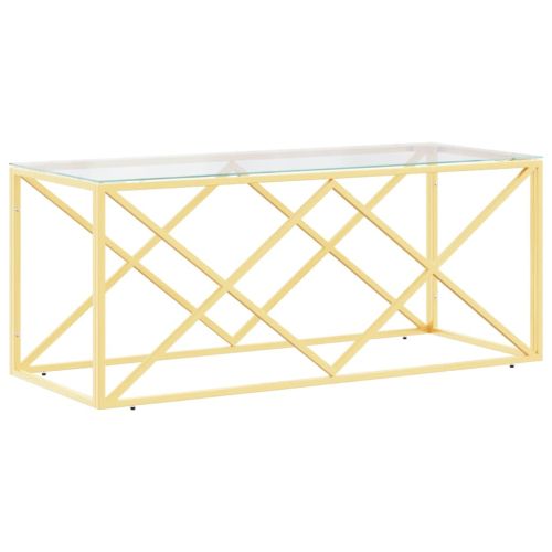 Маса за кафе 110x45x45 cм неръждаема стомана и стъкло