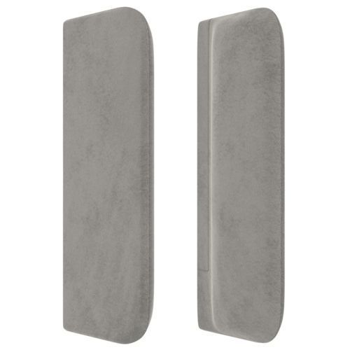 Горна табла за легло с уши, светлосива,93x16x78/88 см, кадифе