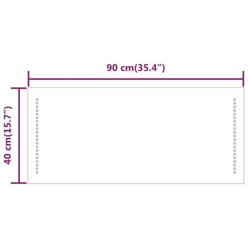 LED огледало за баня, 40x90 см