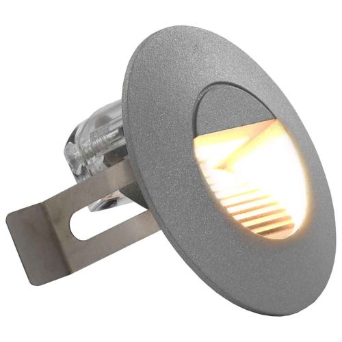 Фасадни LED аплици, 6 бр, 2 W, сребристи, кръгли