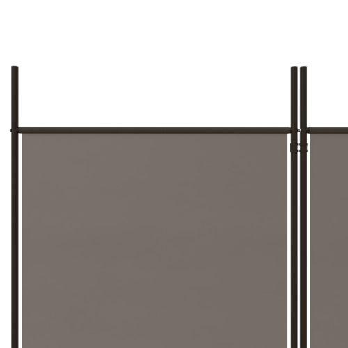 Параван за стая, 3 панела, антрацит, 150x220 cм, текстил