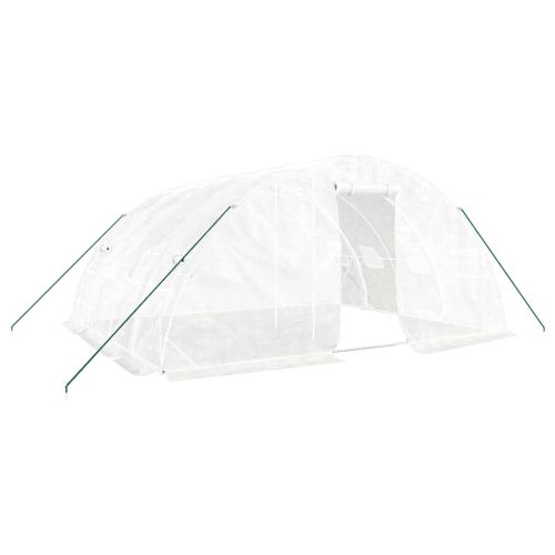 Оранжерия със стоманена рамка, бяла, 20 м², 5x4x2,3 м