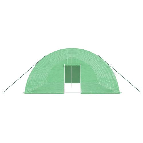 Оранжерия със стоманена рамка зелена 48 м² 8x6x2,85 м