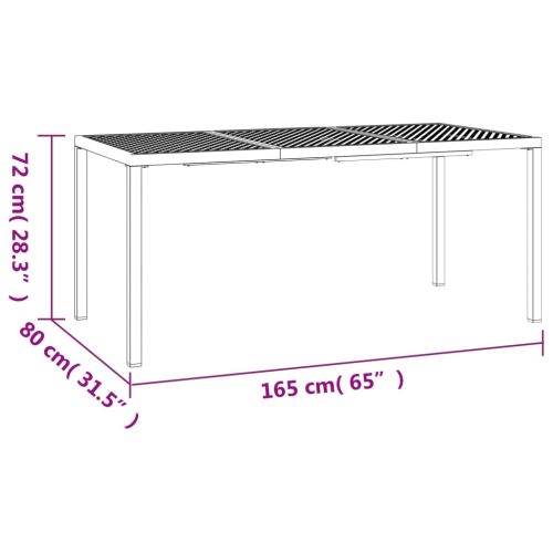 Градинска маса антрацит 165x80x72 cм стомана