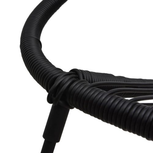 Градински трапезен комплект, 3 части, PVC ратан, черен