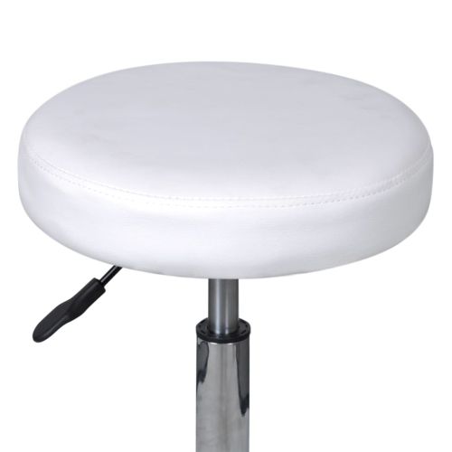 Офис табуретки, 2 бр, бели, 35,5x84 см, изкуствена кожа