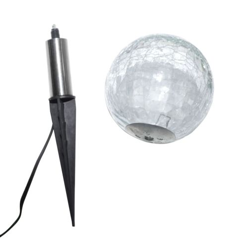 Градински лампи, 6 бр, LED, с анкери и соларни панели