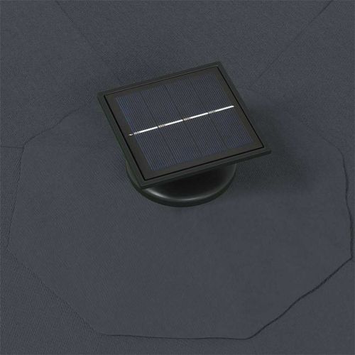 Градински чадър за монтаж на стена, с LED, 300 см, антрацит