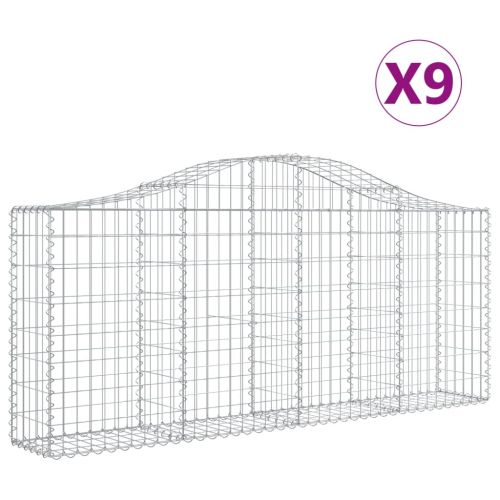 Габионни кошници арка 9 бр 200x30x80/100 см поцинковано желязо