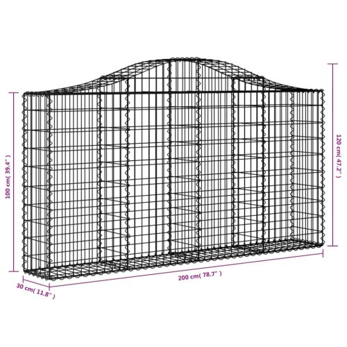 Габионни кошници арка 7 бр 200x30x100/120 см поцинковано желязо