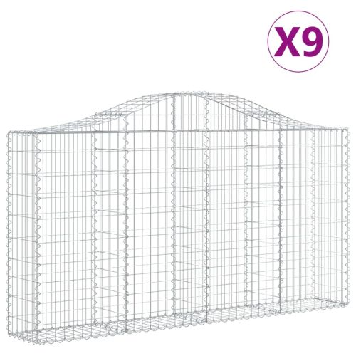 Габионни кошници арка 9 бр 200x30x100/120 см поцинковано желязо