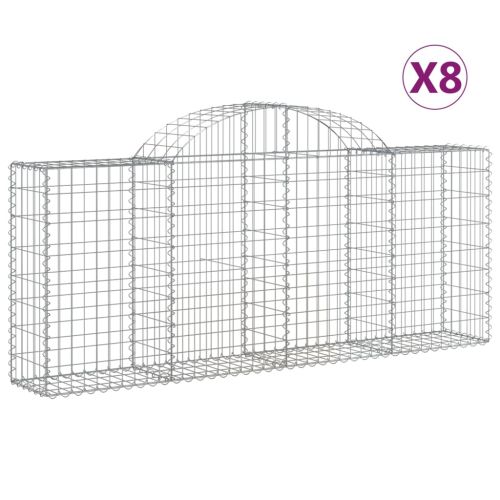 Габионни кошници арка 8 бр 200x30x80/100 см поцинковано желязо