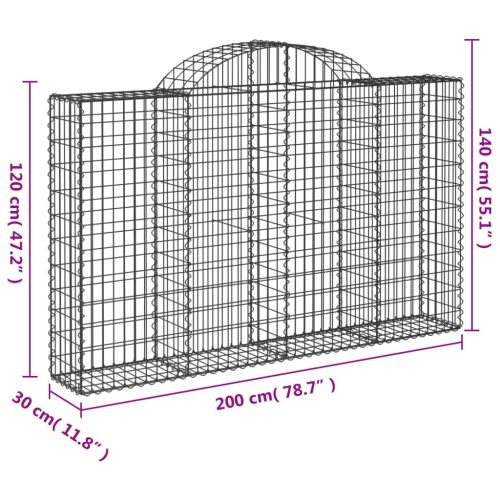 Габионни кошници арка 20 бр 200x30x120/140см поцинковано желязо