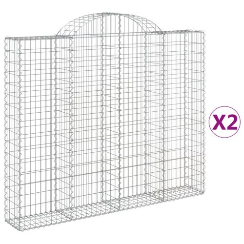 Габионни кошници арка 2 бр 200x30x160/180 см поцинковано желязо