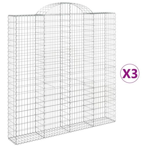 Габионни кошници арка 3 бр 200x30x200/220 см поцинковано желязо