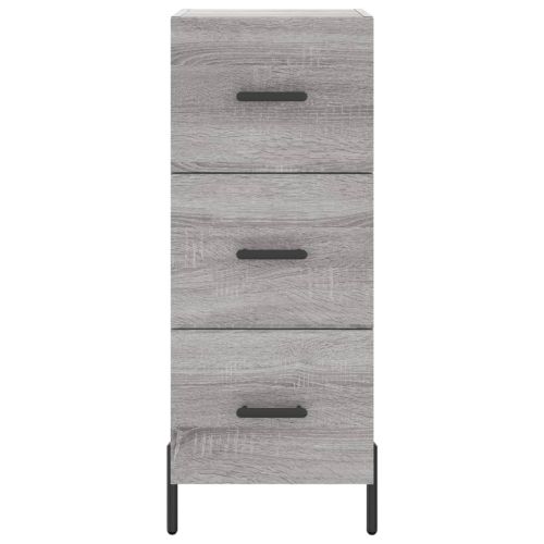 Висок шкаф, сив сонома, 34,5x34x180 см, инженерно дърво