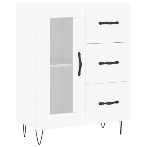Висок шкаф, бял, 69,5x34x180 см, инженерно дърво