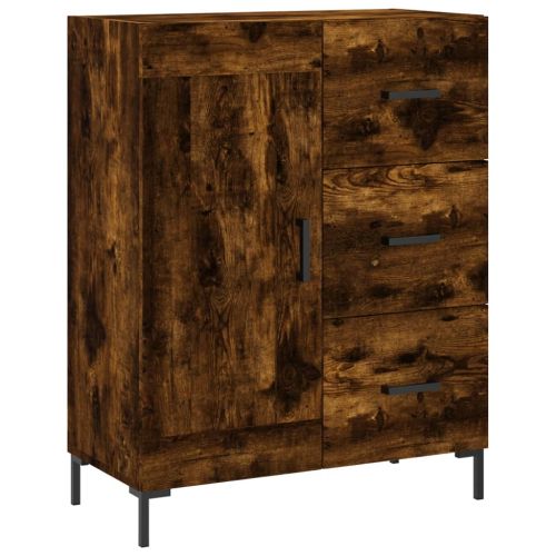 Висок шкаф, опушен дъб, 69,5x34x180 см, инженерно дърво