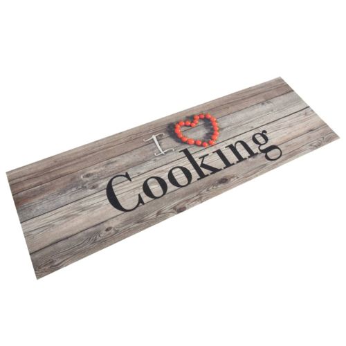 Кухненско килимче, миещо, Cooking, сиво, 60x180 см, кадифе