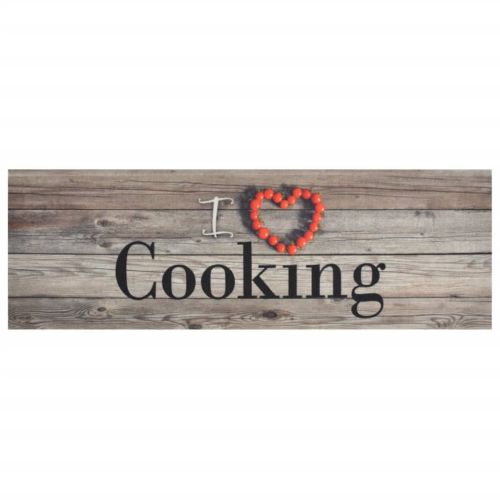 Кухненско килимче, миещо, Cooking, сиво, 60x180 см, кадифе