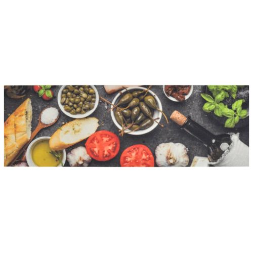 Кухненско килимче за пране, вино и вечеря, 60x180 см, кадифе