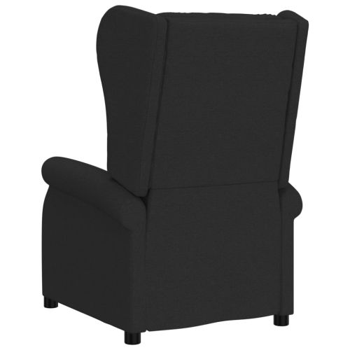 Wingback електрически реклайнер стол, черен, текстил