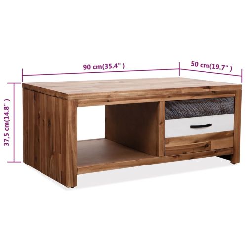 Маса за кафе, акациево дърво, 90x50x37,5 cм
