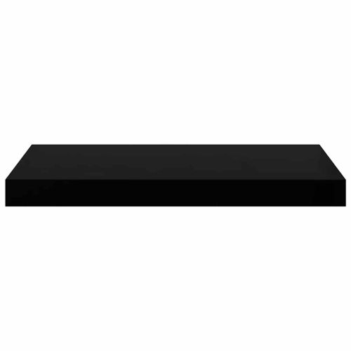 Окачени стенни рафтове, 4 бр, черен гланц, 50x23,5x3,8 см, МДФ