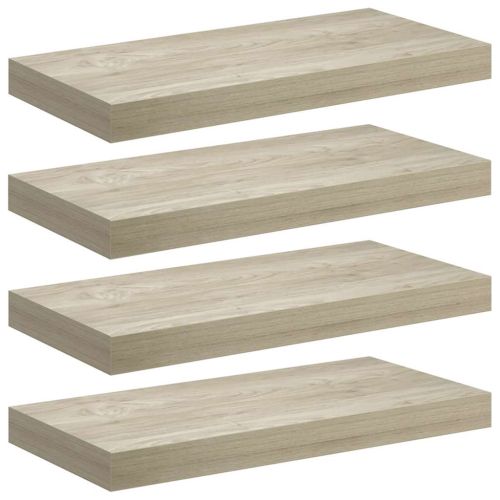 Окачени стенни рафтове, 4 бр, дъб, 50x23x3,8 см, МДФ
