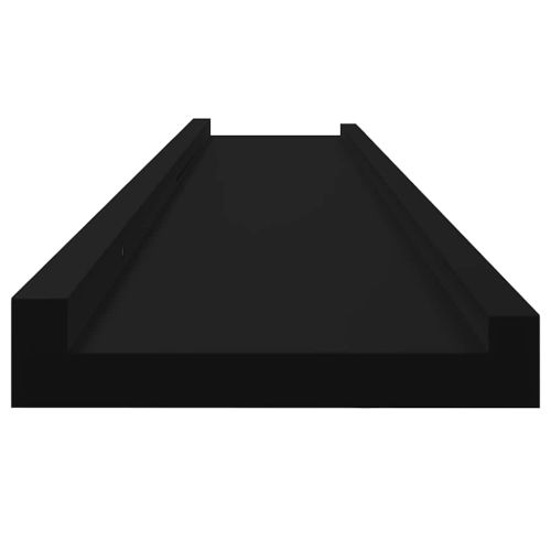 Стенни рафтове, 2 бр, черни, 100x9x3 см