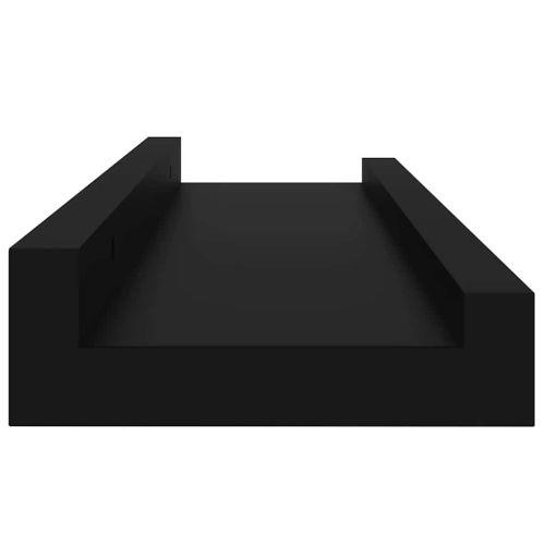 Стенни рафтове, 4 бр, черни, 40x9x3 см