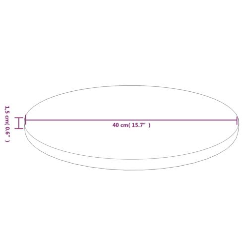 Кръгъл плот за маса тъмнокафяв Ø40x1,5 см обработен дъб масив