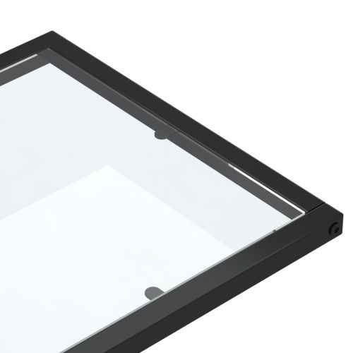 Странична маса за компютър прозрачна 50x35x65см закалено стъкло