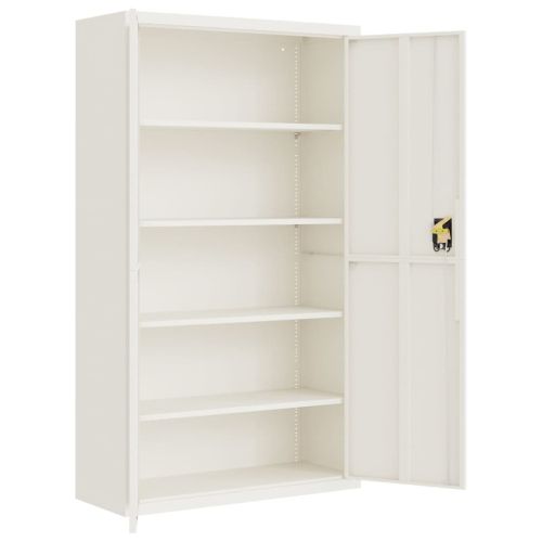Шкаф за папки бял 105x40x180 см стомана