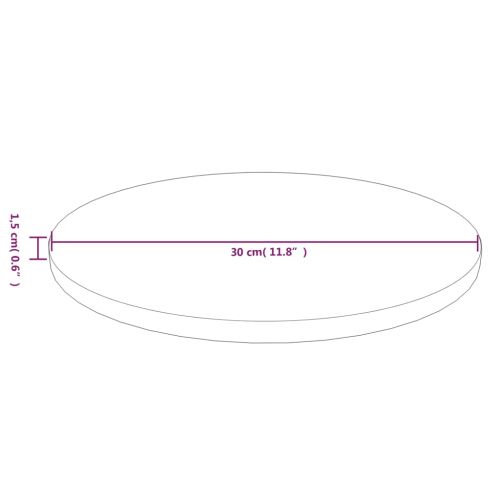 Кръгъл плот за маса светлокафяв Ø30x1,5 см обработен дъб масив