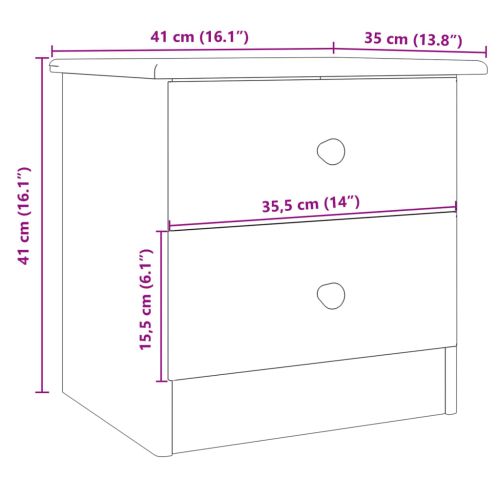 Нощно шкафче ALTA 41x35x41 см бор масив
