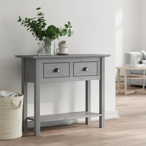 Конзолна маса BODO сива 91x35x74 см бор масив