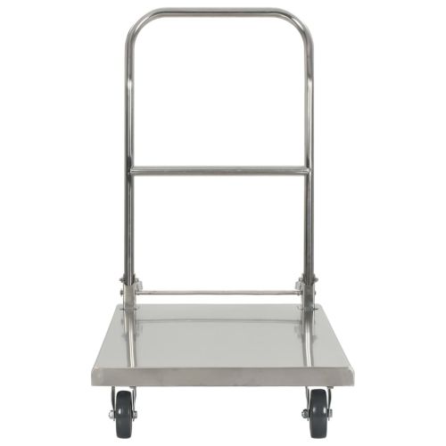Платформена количка, сребриста, 82x53x86 см, неръждаема стомана