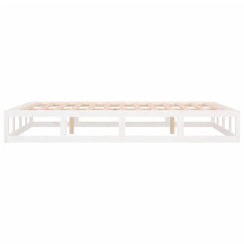рамка за легло бяло 150x200 см King Size масивно дърво