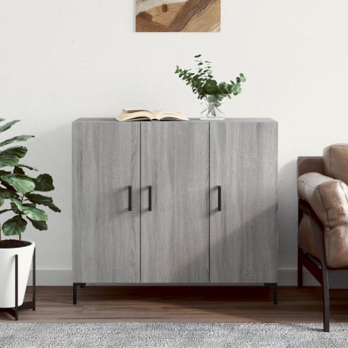 Сайдборд, Сив сонома, 90x34x80 см, инженерно дърво