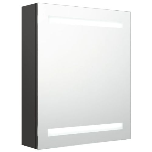 LED шкаф с огледало за баня, антрацит, 50x14x60 см