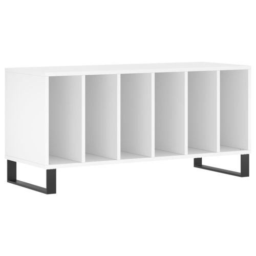 Шкаф за грамофонни плочи бял 100x38x48 см инженерно дърво