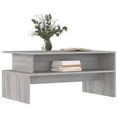 Кафе маса, сив сонома, 90x55x42,5 см, инженерно дърво
