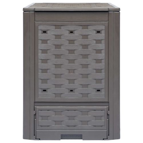 Градински компостер кафяв 60x60x83 см 300 л пластмасов ратан