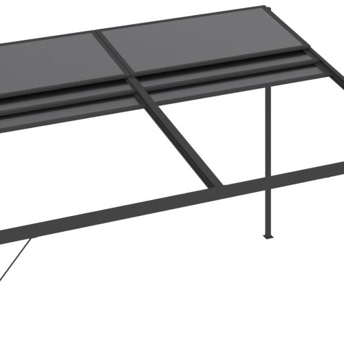 Беседка с покрив, антрацит, 4x3x2,5 м, алуминий и стомана