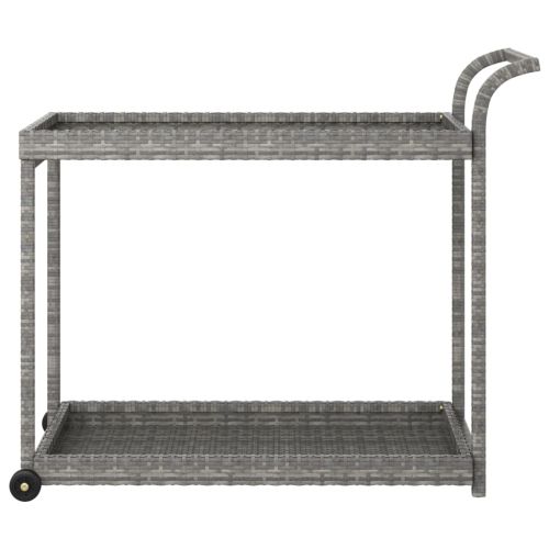 Бар количка, сива, 100x45x83 см, полиратан
