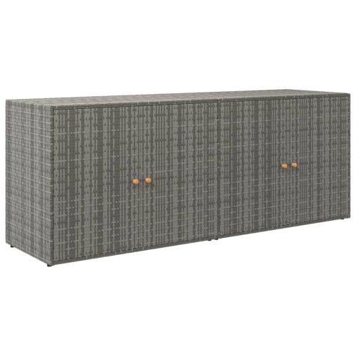 Градински шкаф за съхранение сив 198x55,5x80 см полиратан