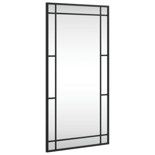 Стенно огледало, черно, 40x80 см, правоъгълно, желязо