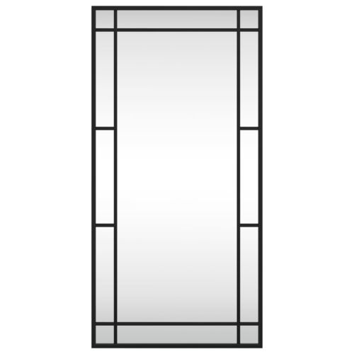 Стенно огледало, черно, 40x80 см, правоъгълно, желязо