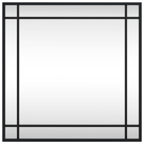 Стенно огледало, черно, 50x50 см, квадратно, желязо